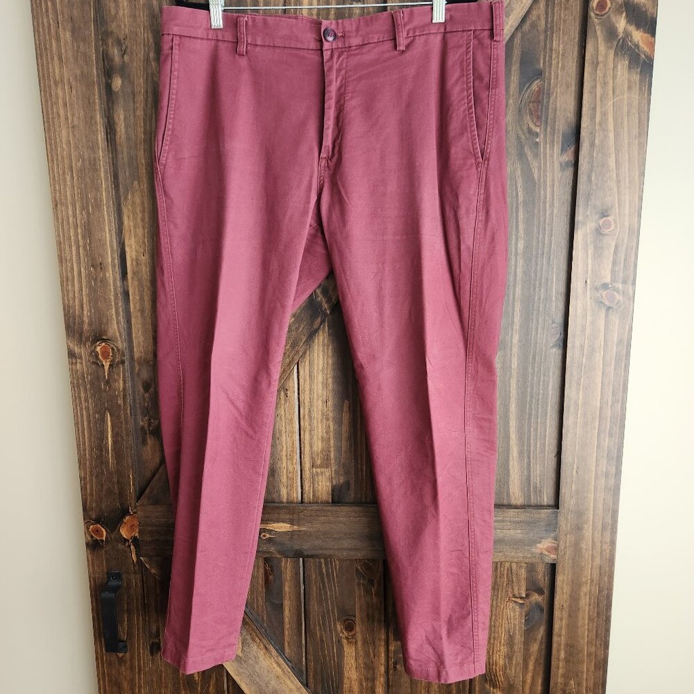 Joseph Abboud Burgundy/Berry Stretch Slim Fit Chino Pants 38" x 31"